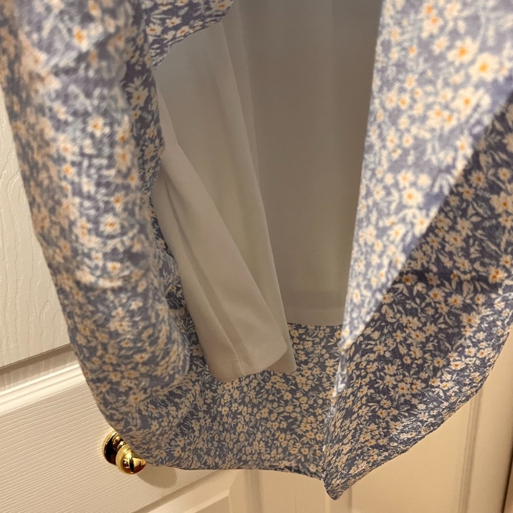 Monteau blue floral summer dress size large - Picture 3 of 4